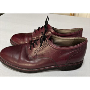 Vintage Mens 8.5 W DresSports Rockport Maroon Leather Oxford Dress Shoes Classic